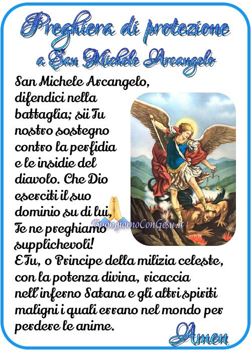Preghiera San Michele Arcangelo
